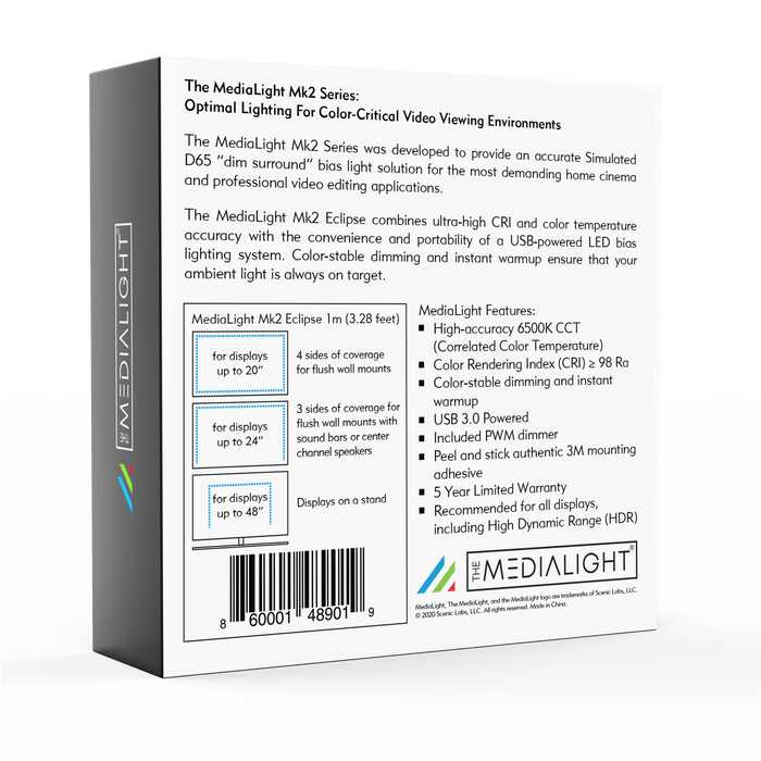 MediaLight Mk2 Eclipse 1 Meter (For Computer Displays)